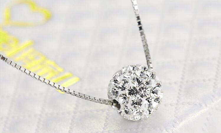 Victoria's Vogue New Temperament Exquisite 925 Sterling Silver Jewelry Double Lucky Crystal Ball Personality Pendant Necklaces Victoria's Vogue New Temperament Exquisite 925 Sterling Silver Jewelry Double Lucky Crystal Ball Personality Pendant Necklaces