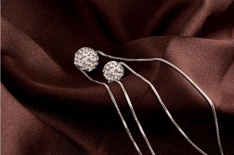 Victoria's Vogue New Temperament Exquisite 925 Sterling Silver Jewelry Double Lucky Crystal Ball Personality Pendant Necklaces Victoria's Vogue New Temperament Exquisite 925 Sterling Silver Jewelry Double Lucky Crystal Ball Personality Pendant Necklaces