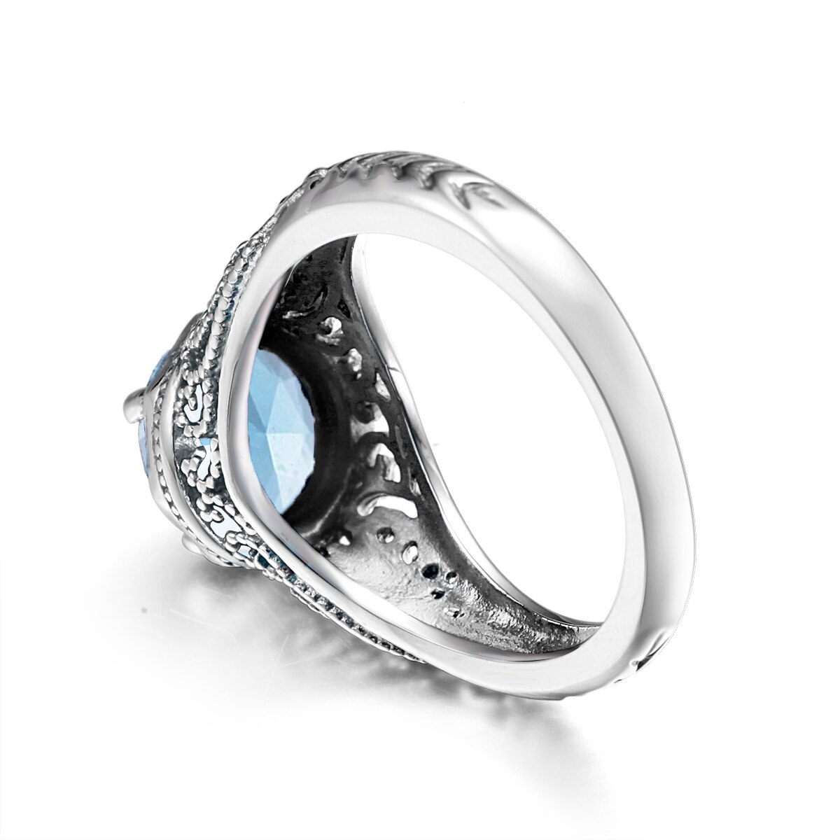 Victoria's Vogue Brand Women Fine Jewelry Sterling Silver Aquamarine Ring Gemstone Wedding Engagement Party Costume Accessories Fashion Victoria's Vogue Brand Women Fine Jewelry Sterling Silver Aquamarine Ring Gemstone Wedding Engagement Party Costume Accessories Fashion