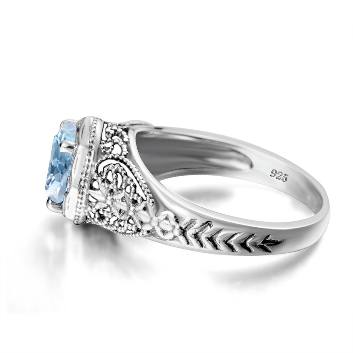 Victoria's Vogue Brand Women Fine Jewelry Sterling Silver Aquamarine Ring Gemstone Wedding Engagement Party Costume Accessories Fashion Victoria's Vogue Brand Women Fine Jewelry Sterling Silver Aquamarine Ring Gemstone Wedding Engagement Party Costume Accessories Fashion