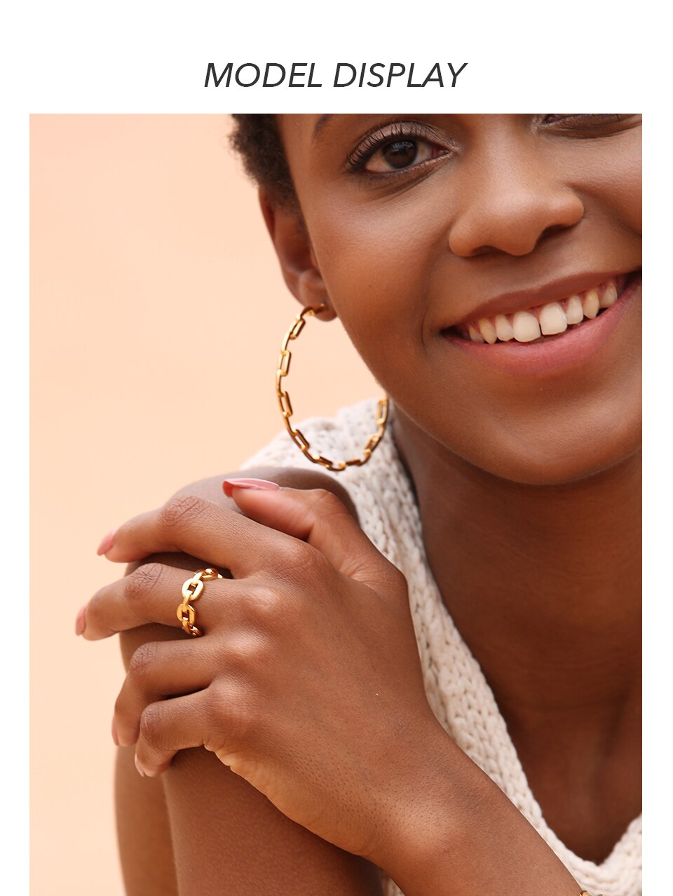 Victoria's Vogue Pure Form Link Chain Ring Men Gold Color Ladies Rings For Women Fashion Jewelry Bague Femme Homme Ringen Victoria's Vogue Pure Form Link Chain Ring Men Gold Color Ladies Rings For Women Fashion Jewelry Bague Femme Homme Ringen