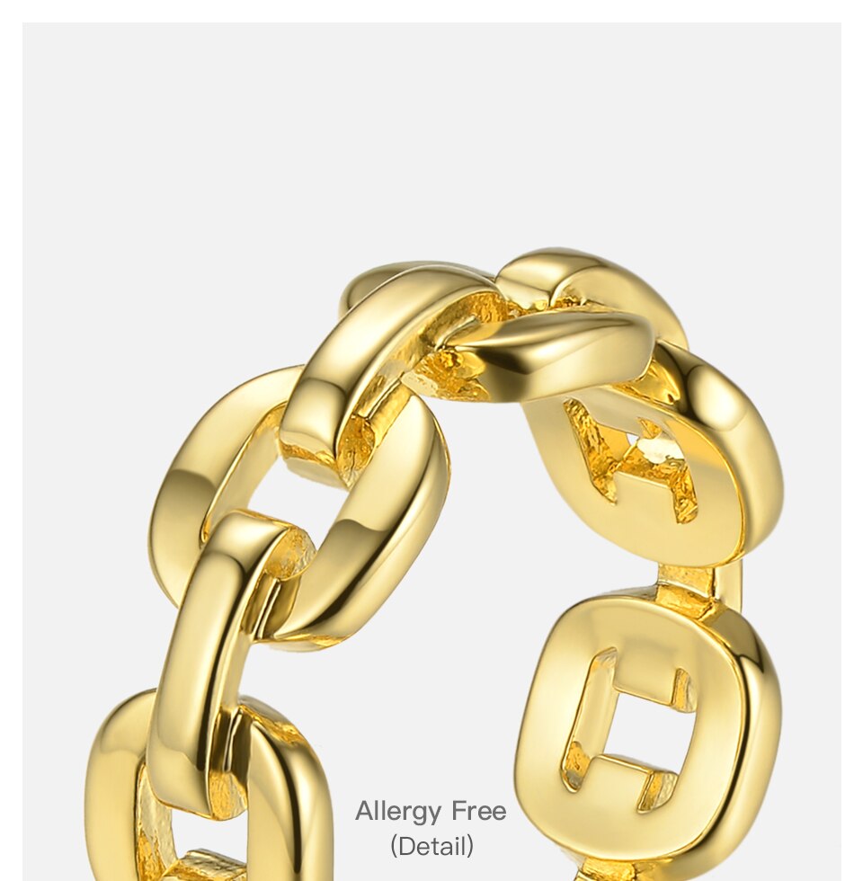 Victoria's Vogue Pure Form Link Chain Ring Men Gold Color Ladies Rings For Women Fashion Jewelry Bague Femme Homme Ringen Victoria's Vogue Pure Form Link Chain Ring Men Gold Color Ladies Rings For Women Fashion Jewelry Bague Femme Homme Ringen