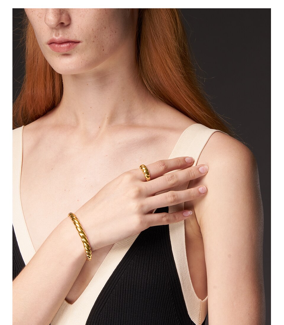 Victoria's Vogue Shiny Twist Bangles For Women Gold Color Elegant Bracelets Femme 2020 Fashion Jewelry Christmas Pulseras Mujer