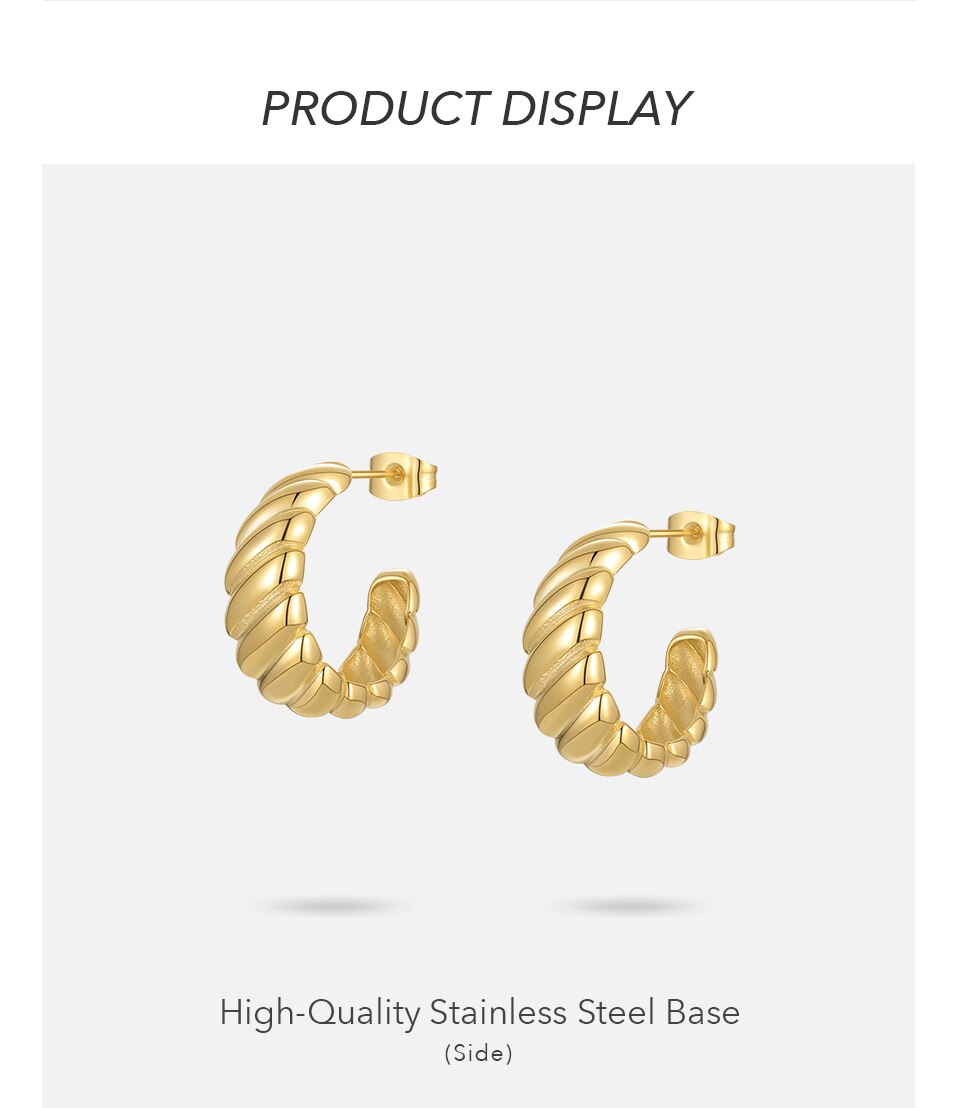 Victoria's Vogue Lines Stud Earrings For Women Gold Color Elegant Earings Stainless Steel 2021 Fashion Jewelry Gift Pendientes