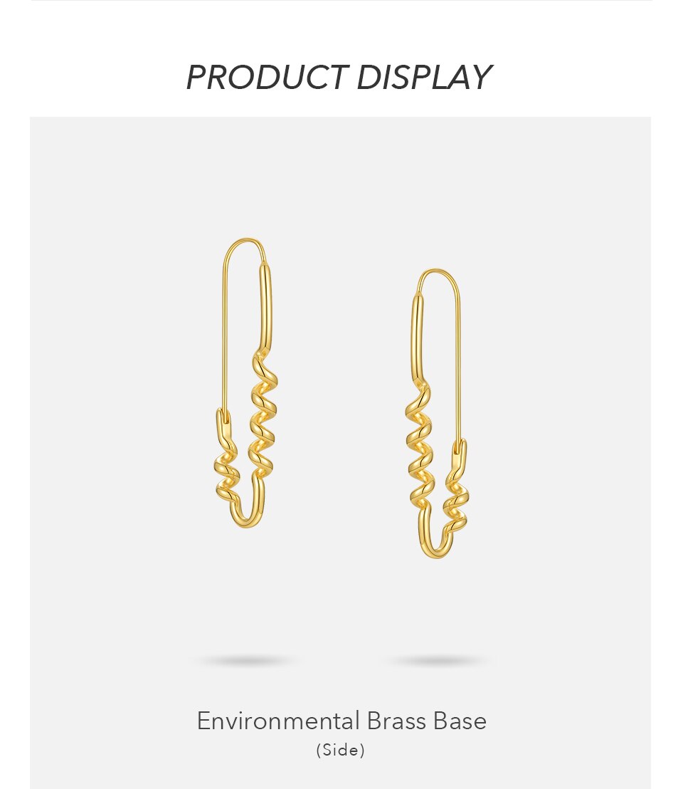 Victoria's Vogue Vintage Spiral Curve Dangle Earrings For Women Gold Color Big Earings 2021 Fashion Jewelry Friends Gift Kolczyki