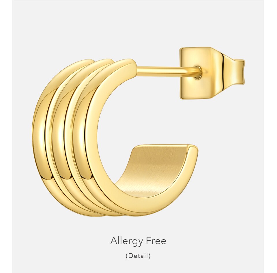 Victoria's Vogue C Shape Cute Stud Earring For Women Gold Color Small Line Earrings 2021 Stainless Steel Fashion Jewelry Brincos