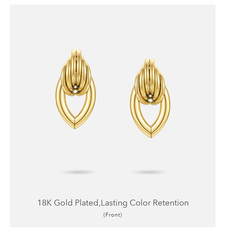 Victoria's Vogue Hollow Water Stud Earrings For Women Gold Color Piercing Earings Stainless Steel Fashion Jewelry Gift Kolczyki