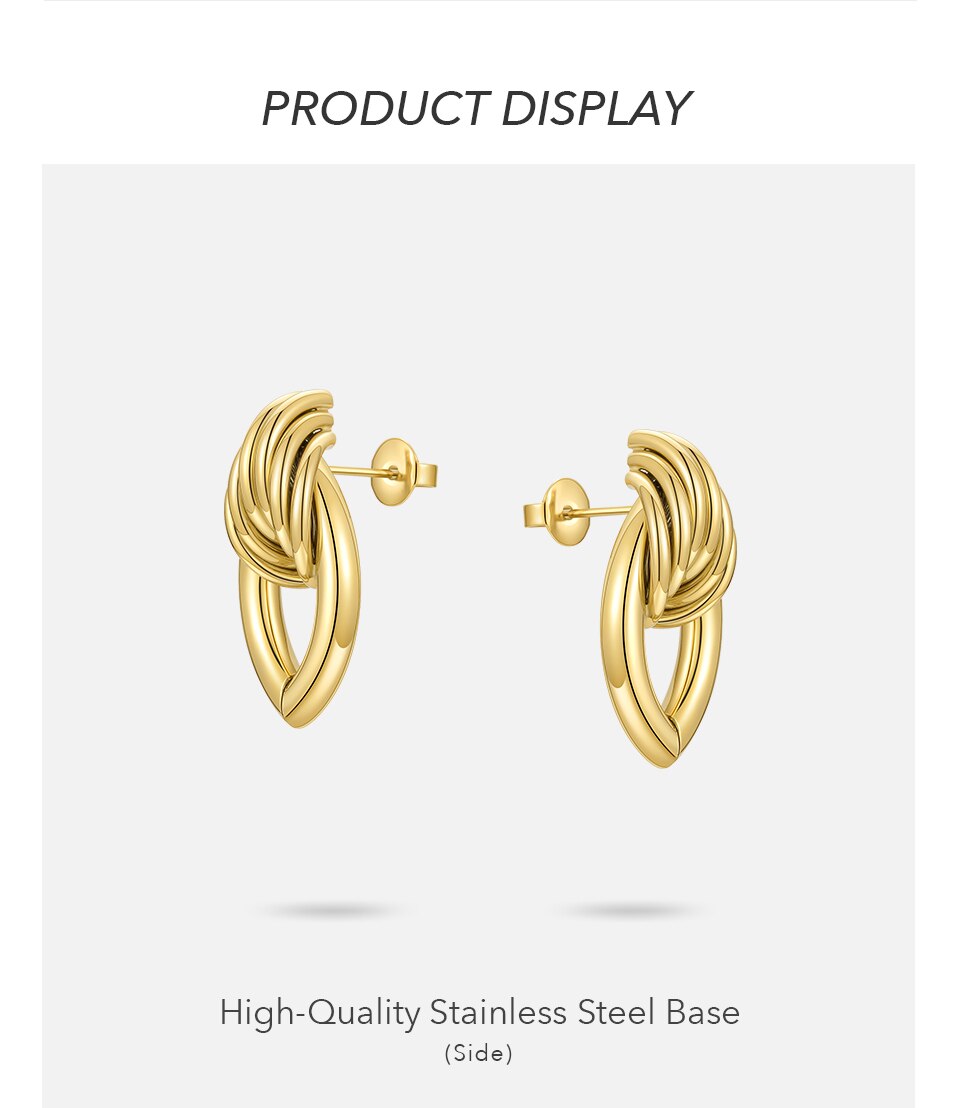 Victoria's Vogue Hollow Water Stud Earrings For Women Gold Color Piercing Earings Stainless Steel Fashion Jewelry Gift Kolczyki