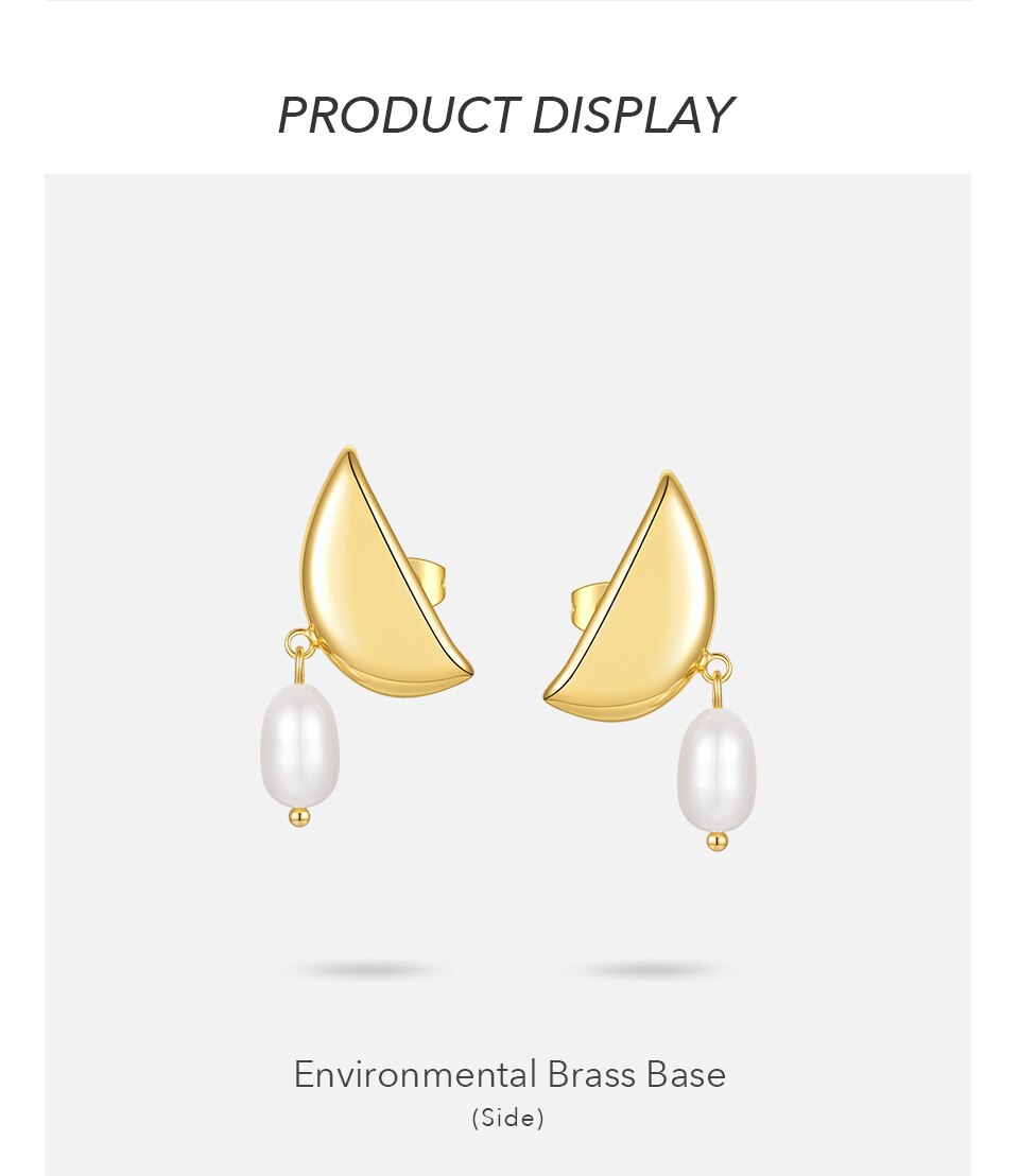 Victoria's Vogue Half Moon Drop Earrings With Natural Pearl Gold Color Earring For Women 2020 Gift Fashion Jewelry Pendientes