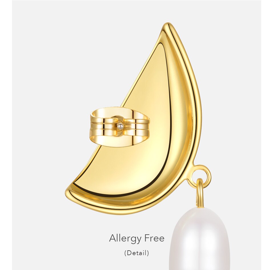 Victoria's Vogue Half Moon Drop Earrings With Natural Pearl Gold Color Earring For Women 2020 Gift Fashion Jewelry Pendientes