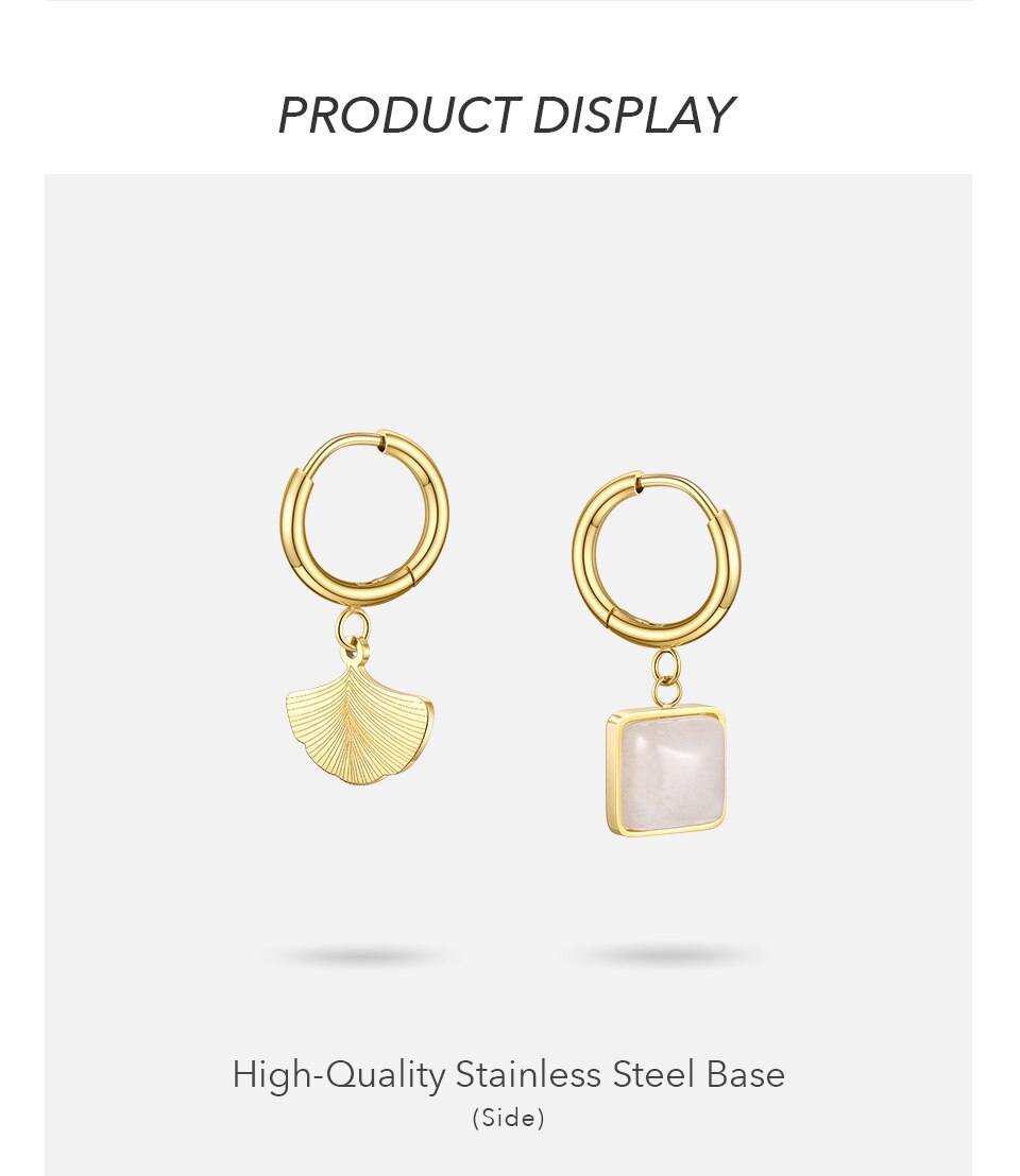 Victoria's Vogue Ginkgo Leaf Matching Turquoise Earrings For Women Drop Earring Stainless Steel Gold Color Fashion Jewelry Aretes