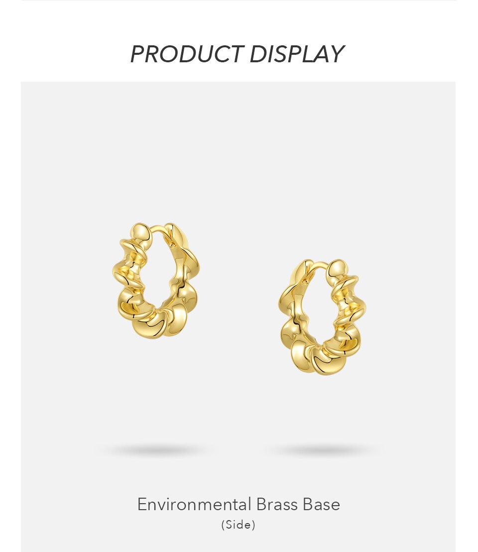 Victoria's Vogue Sun Flower Hoop Earrings For Women Gold Color Curved Sculptural Hoops Earings Fashion Jewelry Gifts Kolczyki