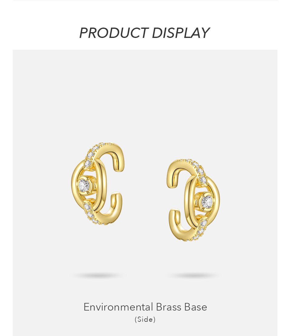 Victoria's Vogue Eye Crystal Ear Cuff Clip On Earrings For Women 8 shaped Earings Gold Color Fashion Jewelry 2020 Kolczyki Party