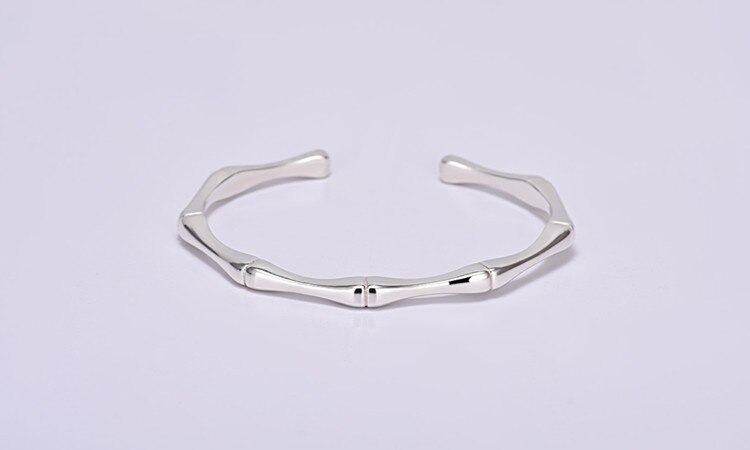 Victoria's vogue New Korean Style Simple Fashion Creative Bamboo Bracelets 925 Sterling Silver Jewelry Smooth Personality Bangles