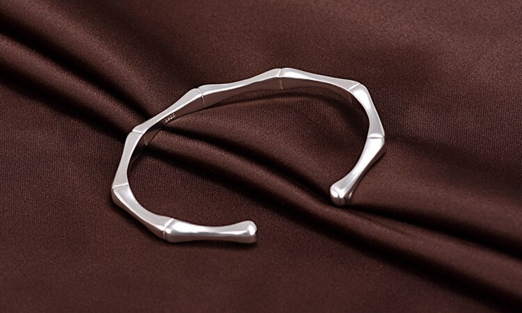 Victoria's vogue New Korean Style Simple Fashion Creative Bamboo Bracelets 925 Sterling Silver Jewelry Smooth Personality Bangles