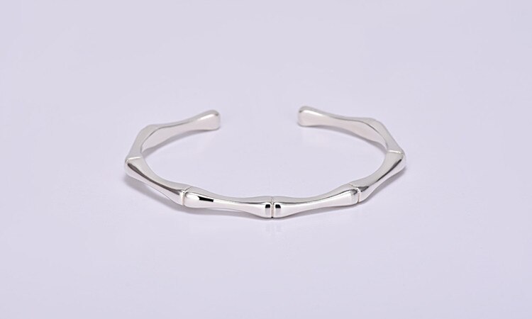 Victoria's vogue New Korean Style Simple Fashion Creative Bamboo Bracelets 925 Sterling Silver Jewelry Smooth Personality Bangles