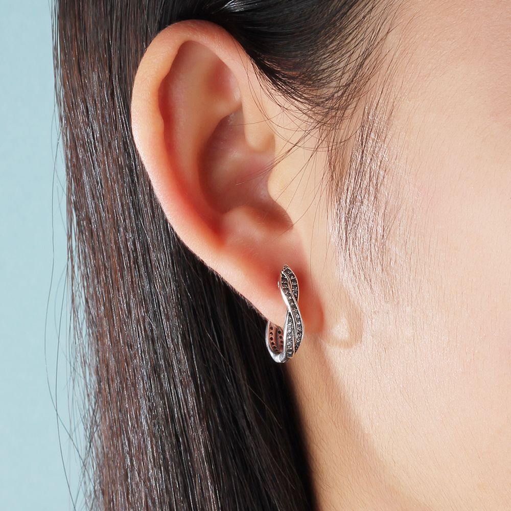 Victoria's vogue Classic Real 925 Sterling Silver Hoop Earrings Cubic Zirconia Twisted Earrings for Women Silver 925 Fine Jewelry Victoria's vogue Classic Real 925 Sterling Silver Hoop Earrings Cubic Zirconia Twisted Earrings for Women Silver 925 Fine Jewelry