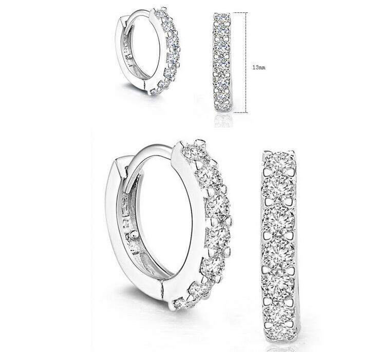 Victoria's Vogue 925 Sterling Silver Hypoallergenic Earrings Zircon Stud Earring for Women Girl Simple Jewelry