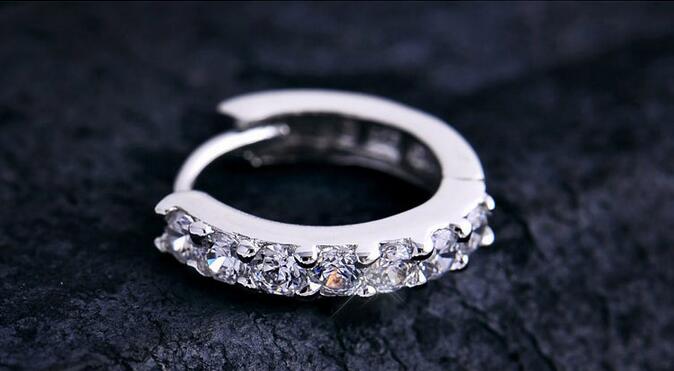 Victoria's Vogue 925 Sterling Silver Hypoallergenic Earrings Zircon Stud Earring for Women Girl Simple Jewelry