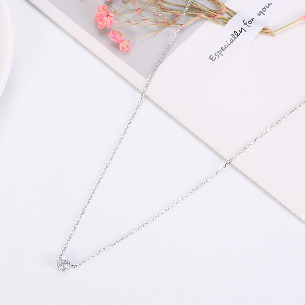 Victoria's Vogue Real 100% 925 Sterling Silver Necklace Simple Clear CZ Zircon Necklace for Women Wedding Band Engagement Jewelry Victoria's Vogue Real 100% 925 Sterling Silver Necklace Simple Clear CZ Zircon Necklace for Women Wedding Band Engagement Jewelry