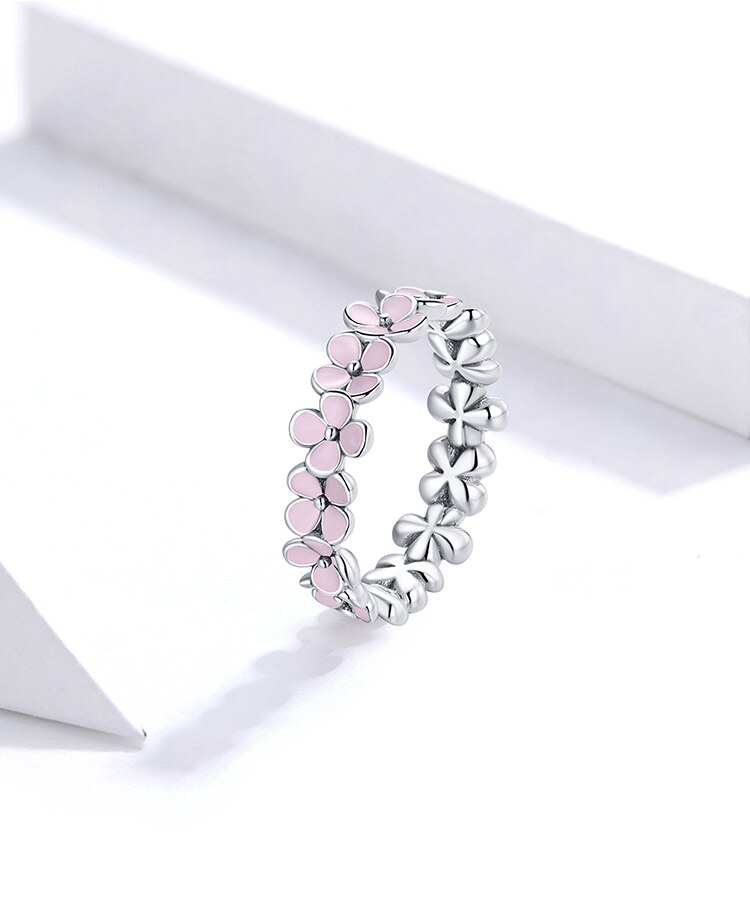 Victoria's Vogue S925 Sterling Silver Pink Wreath CZ Finger Rings for Women Engagement Wedding Finger Ring Statement Jewelry SCR681 Victoria's Vogue S925 Sterling Silver Pink Wreath CZ Finger Rings for Women Engagement Wedding Finger Ring Statement Jewelry SCR681