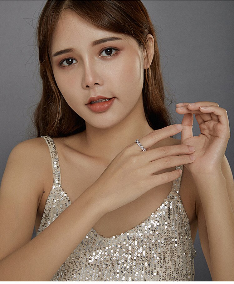 Victoria's Vogue S925 Sterling Silver Pink Wreath CZ Finger Rings for Women Engagement Wedding Finger Ring Statement Jewelry SCR681 Victoria's Vogue S925 Sterling Silver Pink Wreath CZ Finger Rings for Women Engagement Wedding Finger Ring Statement Jewelry SCR681