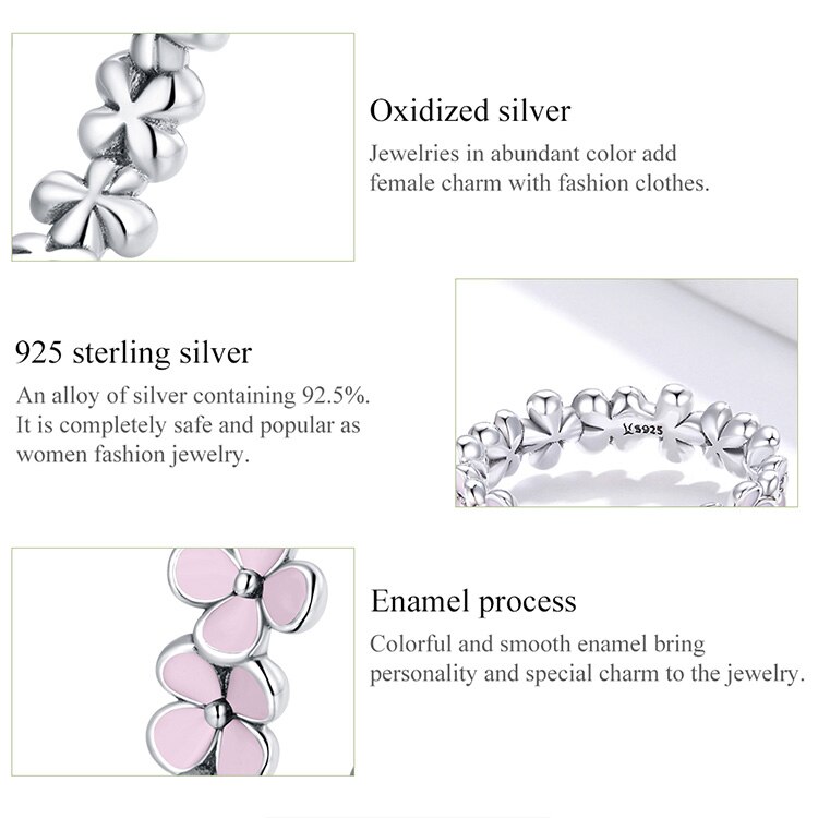 Victoria's Vogue S925 Sterling Silver Pink Wreath CZ Finger Rings for Women Engagement Wedding Finger Ring Statement Jewelry SCR681 Victoria's Vogue S925 Sterling Silver Pink Wreath CZ Finger Rings for Women Engagement Wedding Finger Ring Statement Jewelry SCR681