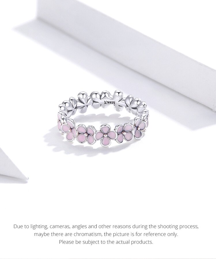 Victoria's Vogue S925 Sterling Silver Pink Wreath CZ Finger Rings for Women Engagement Wedding Finger Ring Statement Jewelry SCR681 Victoria's Vogue S925 Sterling Silver Pink Wreath CZ Finger Rings for Women Engagement Wedding Finger Ring Statement Jewelry SCR681