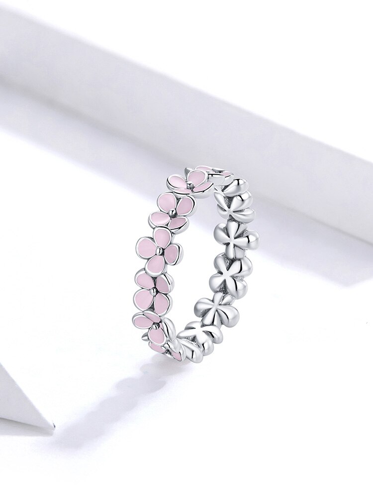 Victoria's Vogue S925 Sterling Silver Pink Wreath CZ Finger Rings for Women Engagement Wedding Finger Ring Statement Jewelry SCR681 Victoria's Vogue S925 Sterling Silver Pink Wreath CZ Finger Rings for Women Engagement Wedding Finger Ring Statement Jewelry SCR681
