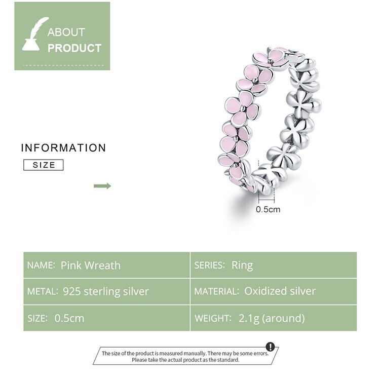 Victoria's Vogue S925 Sterling Silver Pink Wreath CZ Finger Rings for Women Engagement Wedding Finger Ring Statement Jewelry SCR681 Victoria's Vogue S925 Sterling Silver Pink Wreath CZ Finger Rings for Women Engagement Wedding Finger Ring Statement Jewelry SCR681