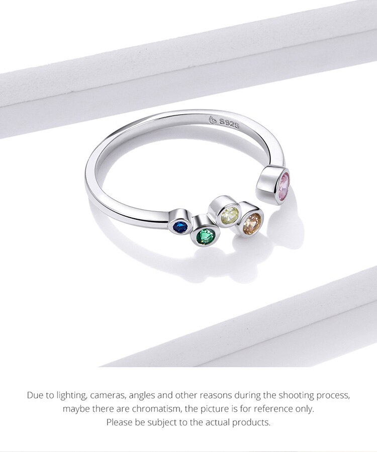 Victoria's Vogue Sterling Silver 925 Signet Ring Colorful Bubbles Open Finger Rings for Women Free Size Korean Style Jewelry Victoria's Vogue Sterling Silver 925 Signet Ring Colorful Bubbles Open Finger Rings for Women Free Size Korean Style Jewelry