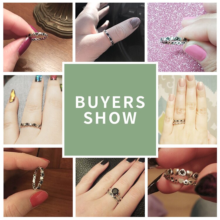 Victoria's Vogue Genuine 925 Sterling Silver Stackable Ring Heart Black CZ Finger Rings for Women Wedding Anniversary Jewelry Anel Victoria's Vogue Genuine 925 Sterling Silver Stackable Ring Heart Black CZ Finger Rings for Women Wedding Anniversary Jewelry Anel