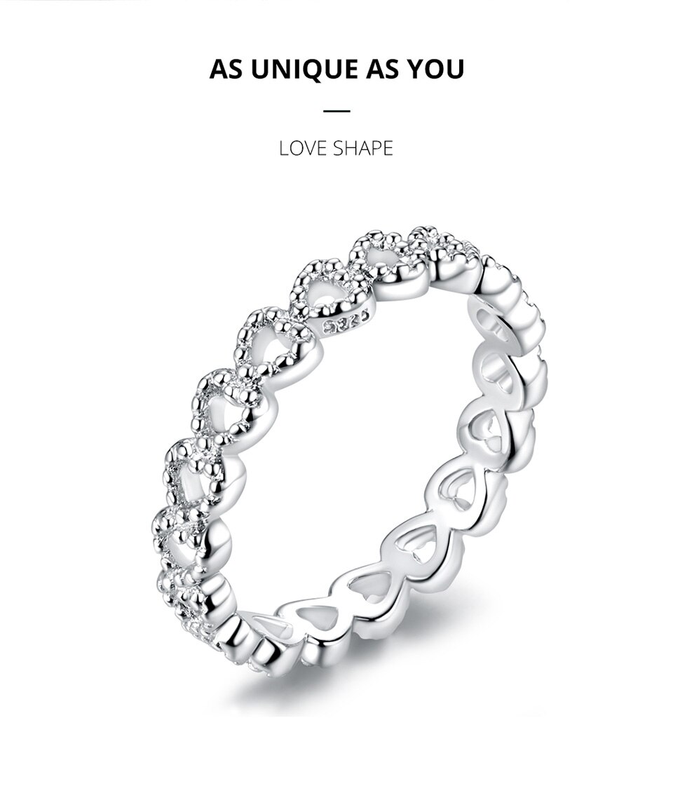 Victoria's Vogue Trendy Classic Silver Ring Minimalist Simple Love Forever Heart Circle Ring Female Fine Jewelry Original Design