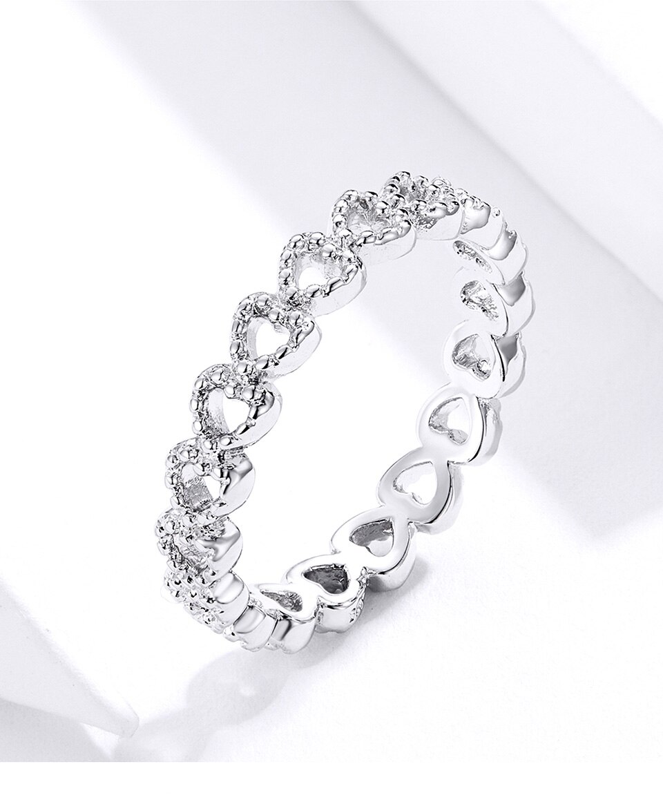 Victoria's Vogue Trendy Classic Silver Ring Minimalist Simple Love Forever Heart Circle Ring Female Fine Jewelry Original Design