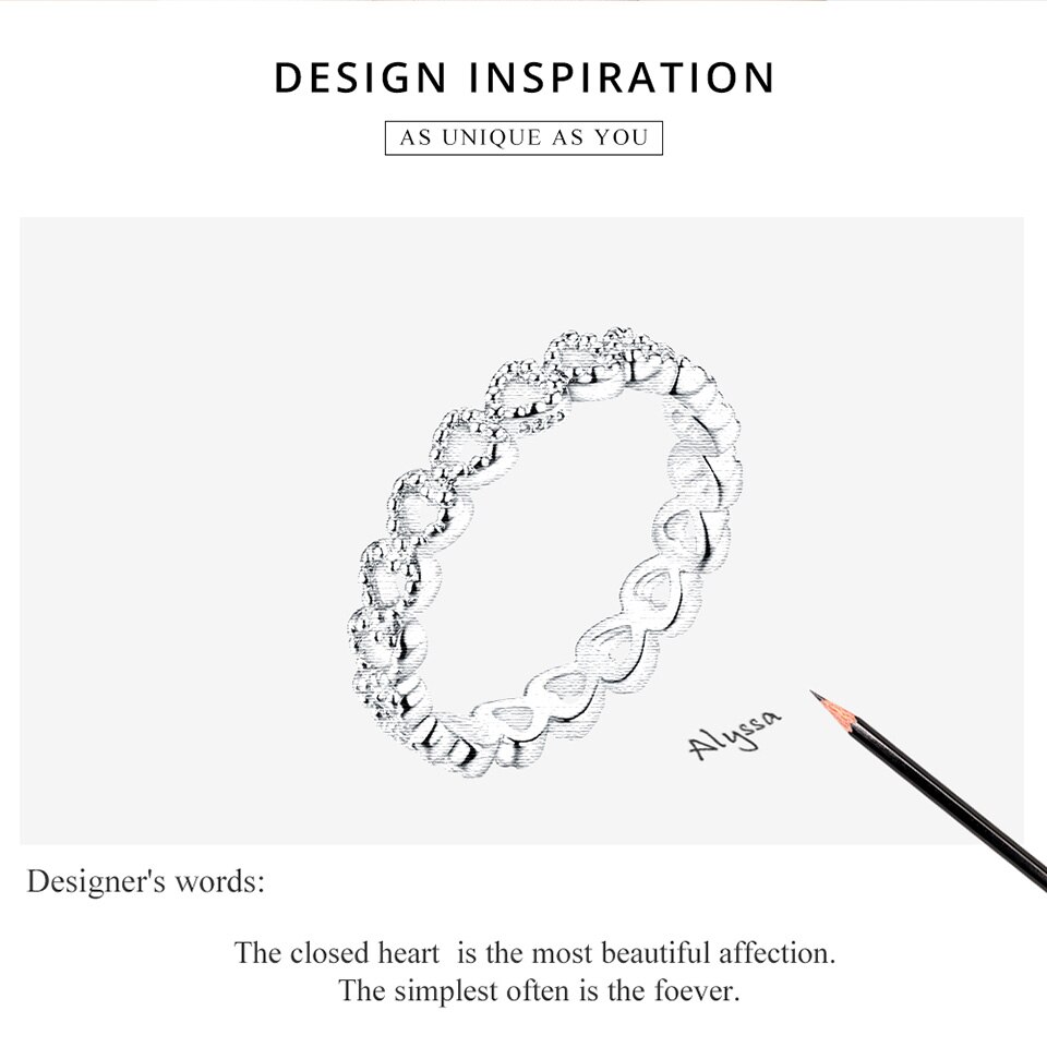 Victoria's Vogue Trendy Classic Silver Ring Minimalist Simple Love Forever Heart Circle Ring Female Fine Jewelry Original Design