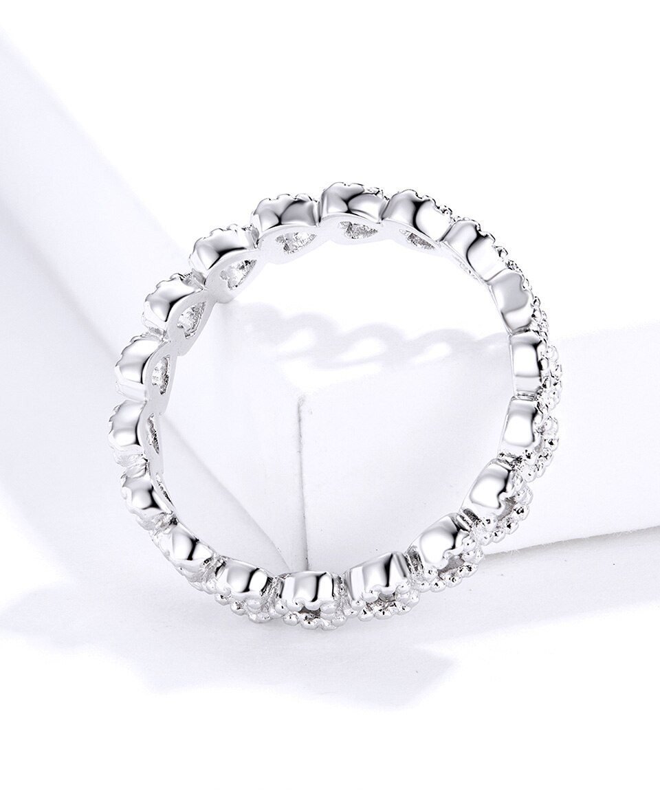 Victoria's Vogue Trendy Classic Silver Ring Minimalist Simple Love Forever Heart Circle Ring Female Fine Jewelry Original Design