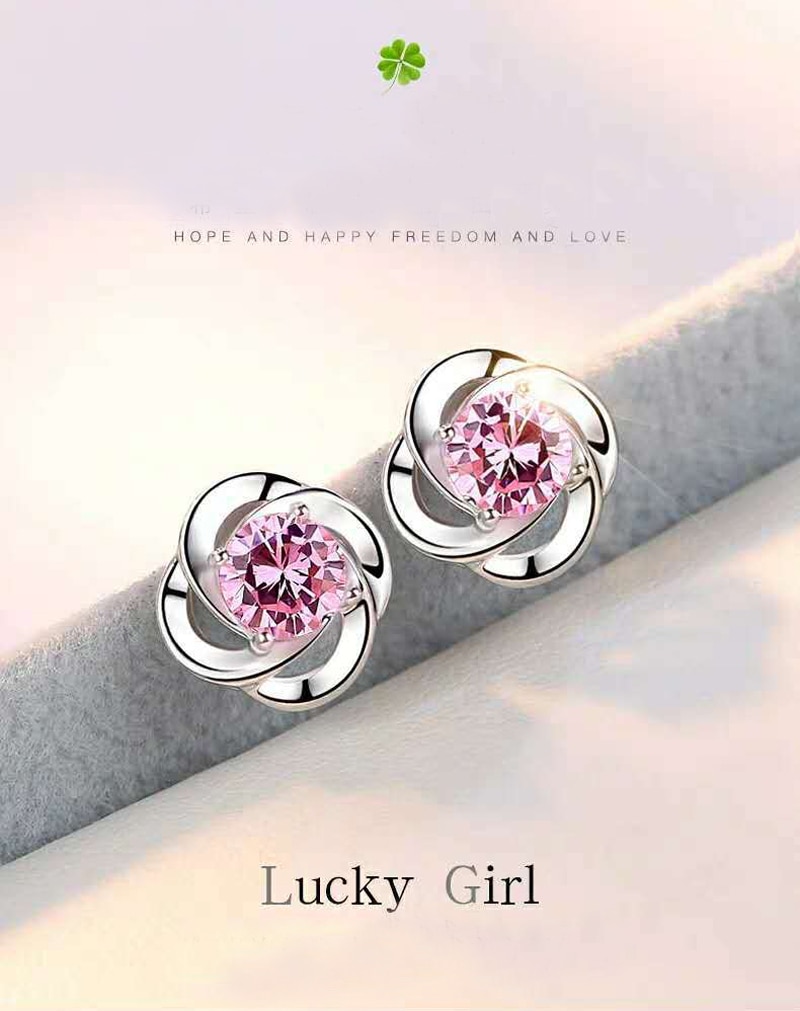 Victoria's Vogue Silver 925 Stud Earrings Flower Shape With Solitaire 6mm Zirconia Diamond Wedding Earrings Women Gift Silver 925 jewelry Victoria's Vogue Silver 925 Stud Earrings Flower Shape With Solitaire 6mm Zirconia Diamond Wedding Earrings Women Gift Silver 925 jewelry