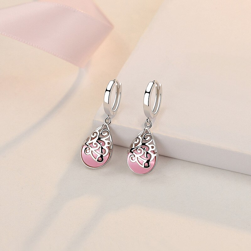 Victoria's Vogue 925 Sterling Silver Moonlight Opal Tears Totem Earrings Gift pendientes oorbellen boucle d'oreille femmes New