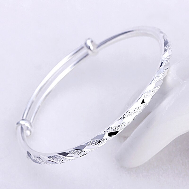 Victoria's Vogue Silver 925 Bangle Trendy Simple Adjustable Open Bangles & Bracelets Wristband Cuff Bracelet For Women Girls Child Gift Victoria's Vogue Silver 925 Bangle Trendy Simple Adjustable Open Bangles & Bracelets Wristband Cuff Bracelet For Women Girls Child Gift