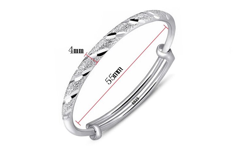 Victoria's Vogue Silver 925 Bangle Trendy Simple Adjustable Open Bangles & Bracelets Wristband Cuff Bracelet For Women Girls Child Gift Victoria's Vogue Silver 925 Bangle Trendy Simple Adjustable Open Bangles & Bracelets Wristband Cuff Bracelet For Women Girls Child Gift