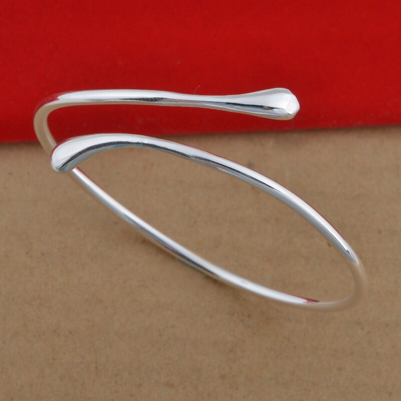 Victoria's Vogue Hot Sale 925 Fashion Jewelry Silver Teardrop/Waterdrop/Raindrop Bangle Jewelry Women Cuff Bracelet for Wedding Party