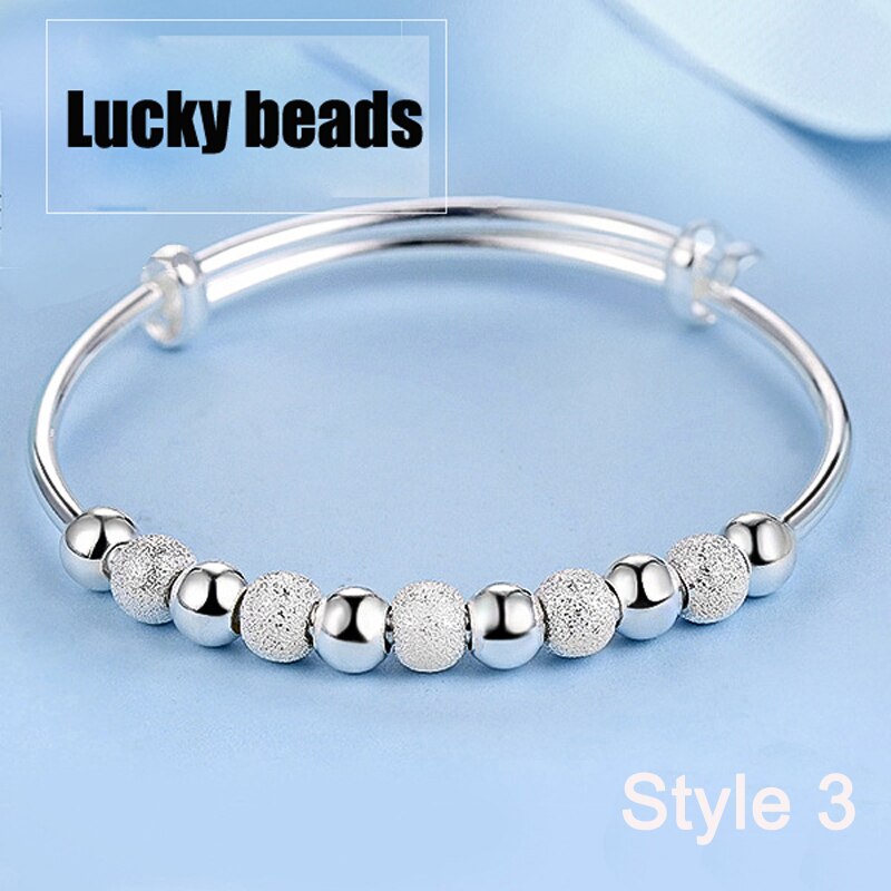 Victoria's Vogue 3 Style New 925 Sterling Silver Lucky Charm Bracelet Cuff Bracelets For Women Bangles Fashion Silver 925 Jewelry Pulseira