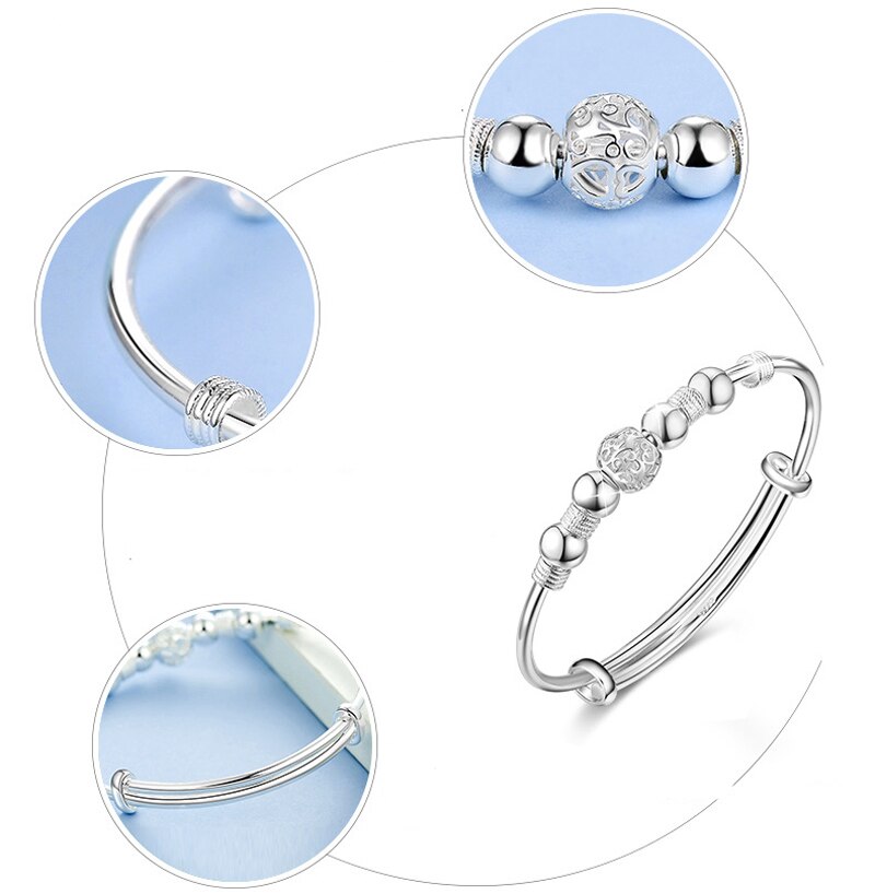 Victoria's Vogue 3 Style New 925 Sterling Silver Lucky Charm Bracelet Cuff Bracelets For Women Bangles Fashion Silver 925 Jewelry Pulseira