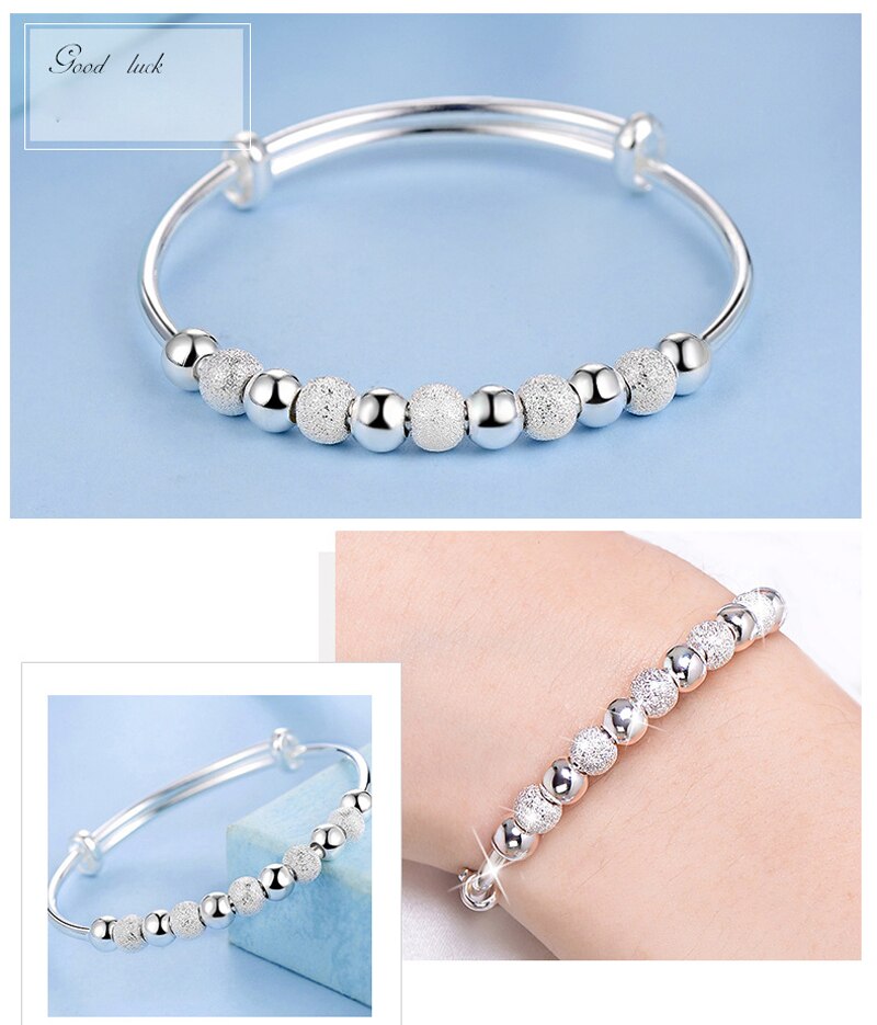 Victoria's Vogue 3 Style New 925 Sterling Silver Lucky Charm Bracelet Cuff Bracelets For Women Bangles Fashion Silver 925 Jewelry Pulseira