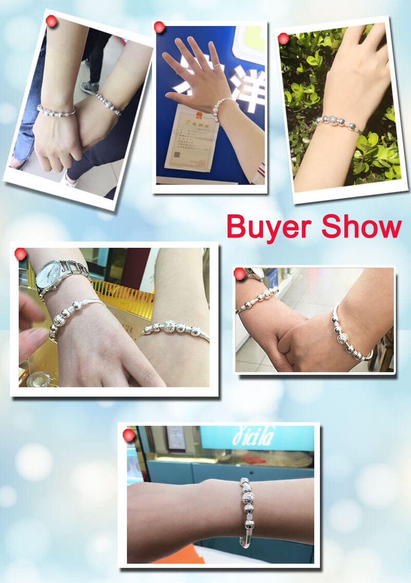 Victoria's Vogue 3 Style New 925 Sterling Silver Lucky Charm Bracelet Cuff Bracelets For Women Bangles Fashion Silver 925 Jewelry Pulseira