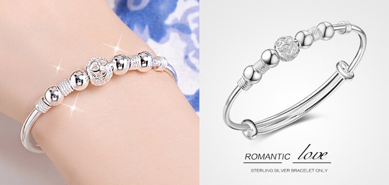 Victoria's Vogue 925 Sterling Silver Round Lantern Beads Bracelet For Women Charm Bracelets & Bangles Fashion Jewellery Pulseras Mujer Victoria's Vogue 925 Sterling Silver Round Lantern Beads Bracelet For Women Charm Bracelets & Bangles Fashion Jewellery Pulseras Mujer