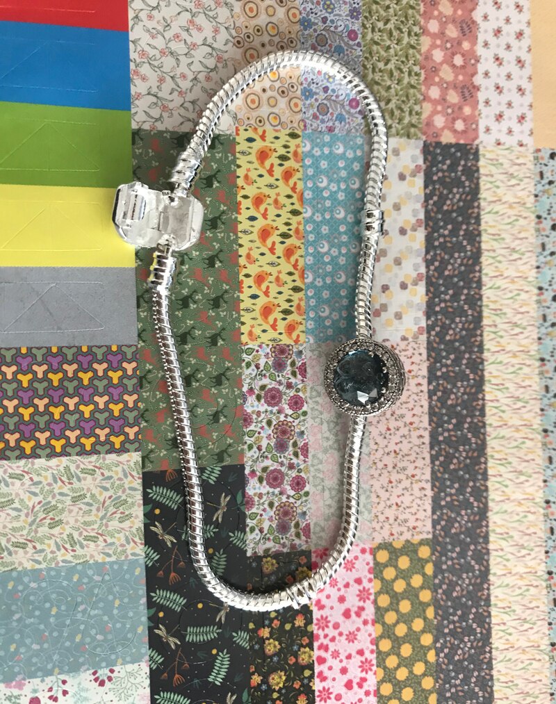 Victoria's Vogue 100% Original 925 Sterling Silver Charm Bracelet With Blue Crystal Beads Bracelet For Women Gift Wedding Jewelry