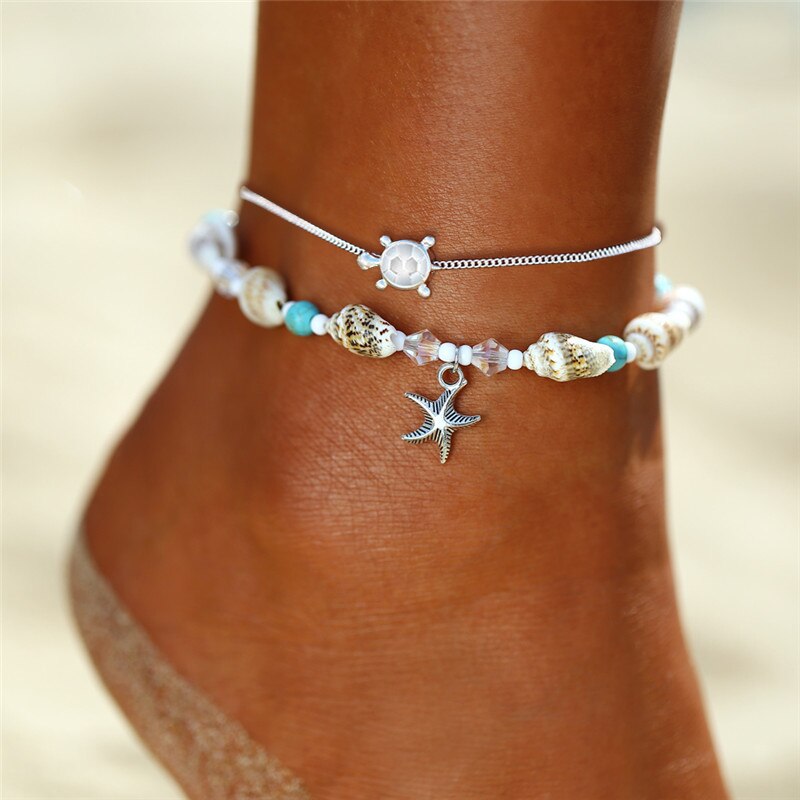 Victoria's Vogue Bohemian Gold Butterfly Chain Anklets Set For Women Girls Fashion Multi-layer Anklet Foot Ankle Bracelet Beach Jewelry