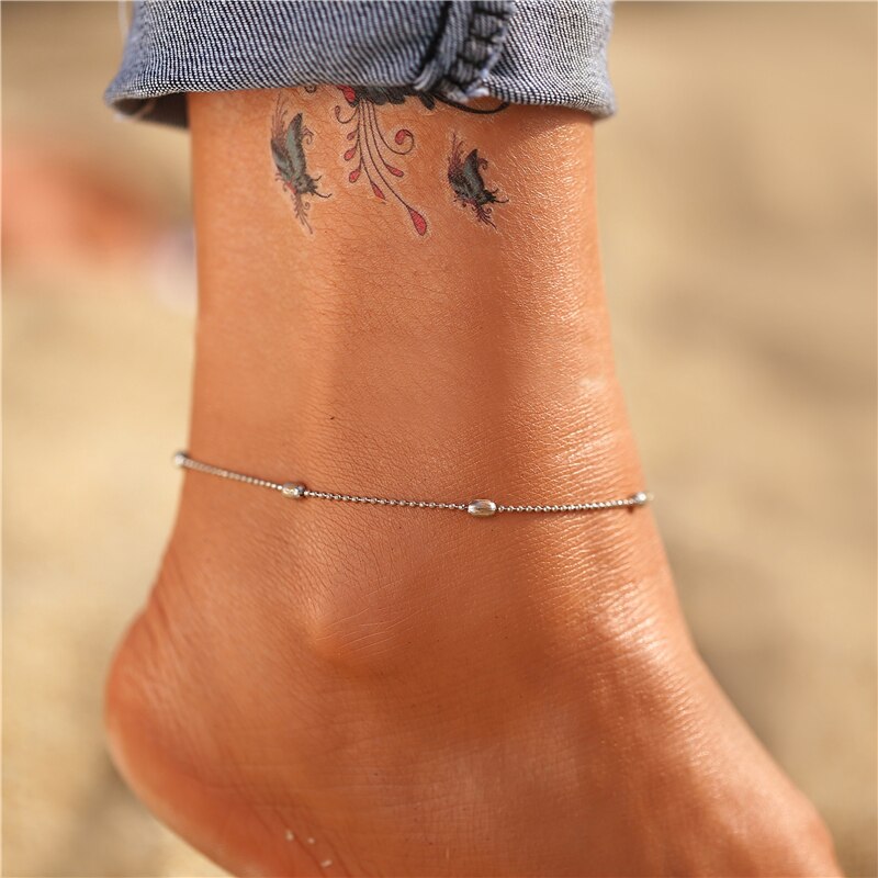 Victoria's Vogue Bohemian Gold Butterfly Chain Anklets Set For Women Girls Fashion Multi-layer Anklet Foot Ankle Bracelet Beach Jewelry