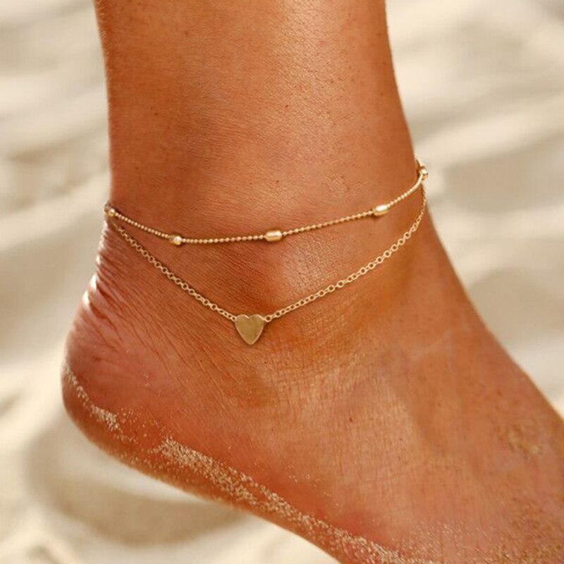 Victoria's Vogue Bohemian Gold Butterfly Chain Anklets Set For Women Girls Fashion Multi-layer Anklet Foot Ankle Bracelet Beach Jewelry